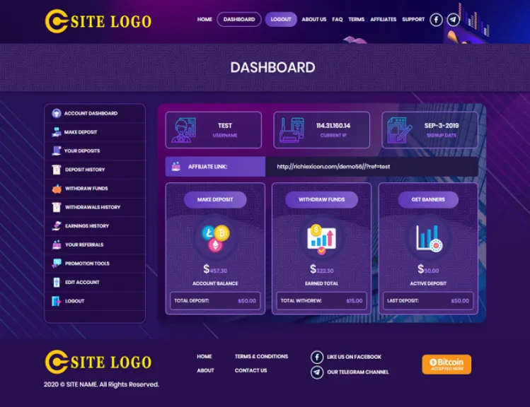 Investment Hyip Template ID - ZHRT217 demo Page 2