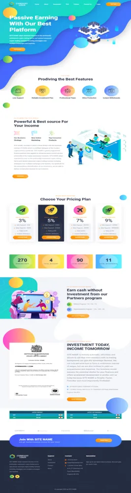 Investment Hyip Template ID - ZHRT218 Preview