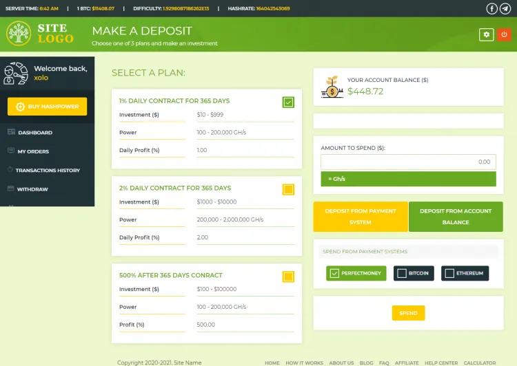 Investment Hyip Template ID - ZHRT219 demo Page 2