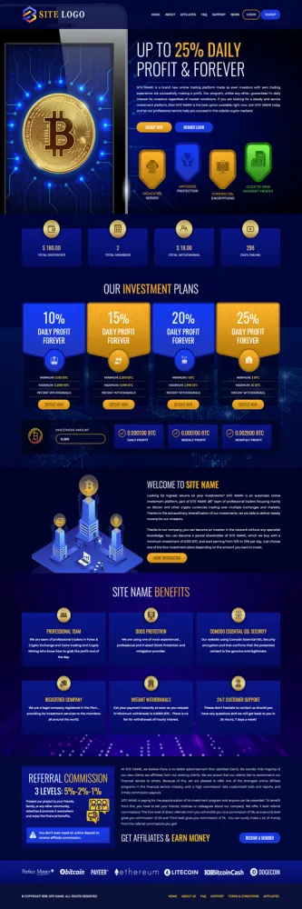 Investment Hyip Template ID - ZHRT220 Preview