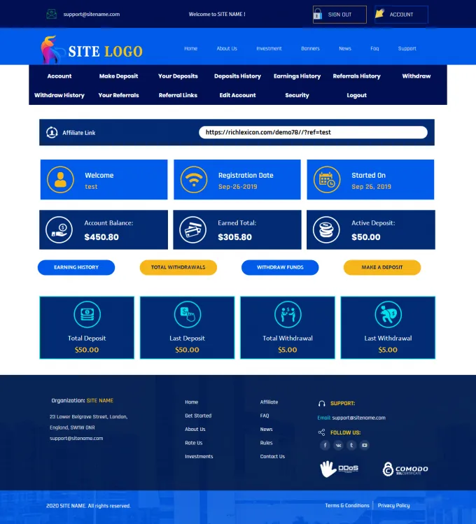 Investment Hyip Template ID - ZHRT223 demo Page 2