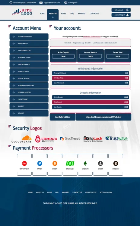 Investment Hyip Template ID - ZHRT224 demo Page 2