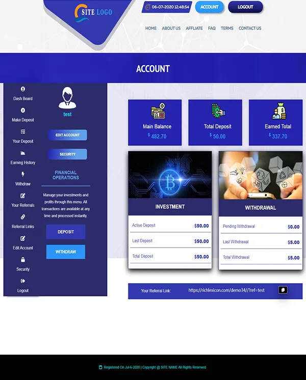 Investment Hyip Template ID - ZHRT227 demo Page 2
