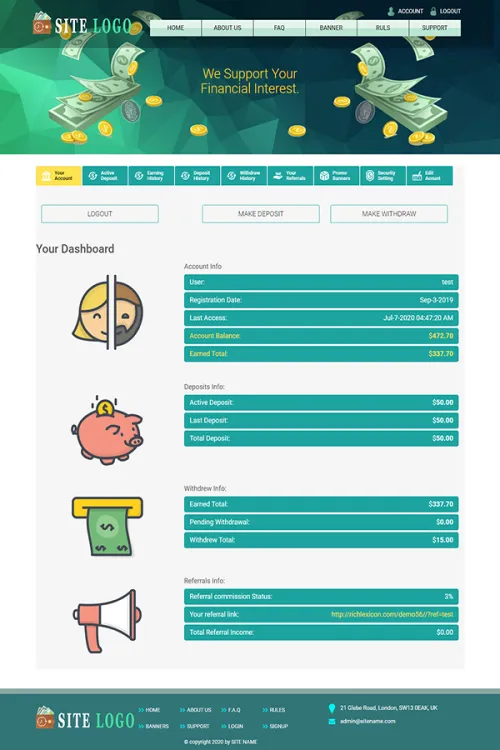 Investment Hyip Template ID - ZHRT228 demo Page 2