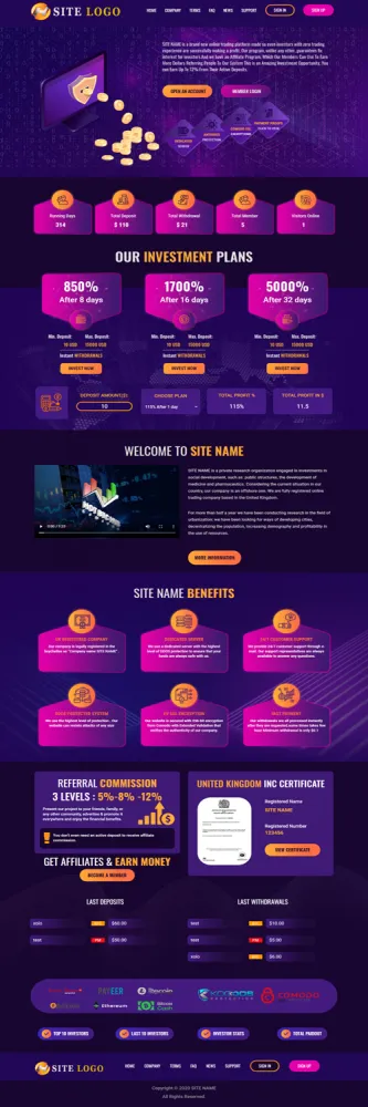 Blog HYIP Template zhrt229