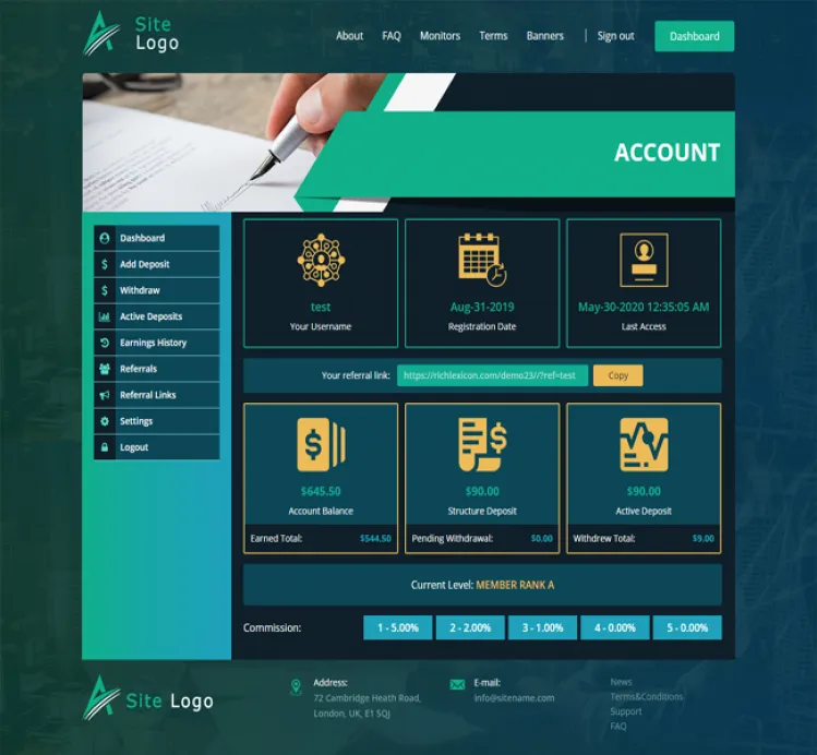Investment Hyip Template ID - ZHRT230 demo Page 2