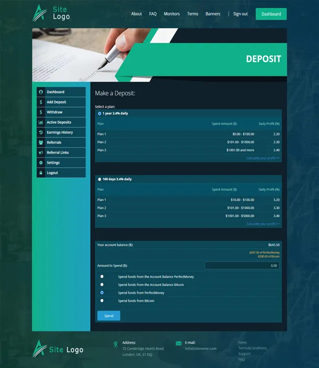 Investment Hyip Template ID - ZHRT230 demo Page 3