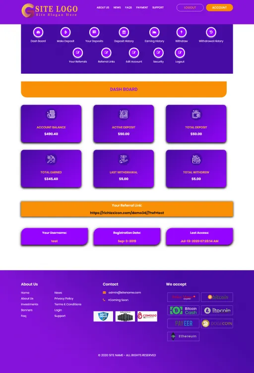 Investment Hyip Template ID - ZHRT231 demo Page 2