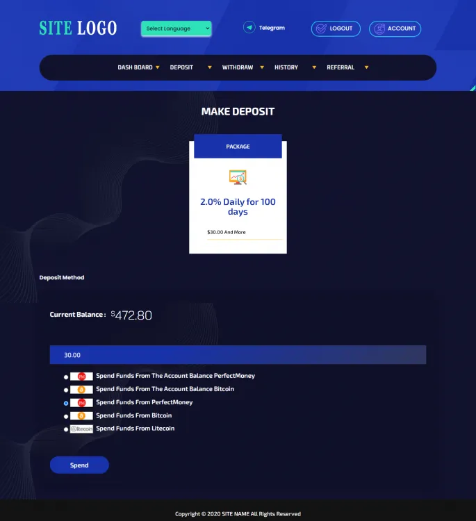 Investment Hyip Template ID - ZHRT233 demo Page 3