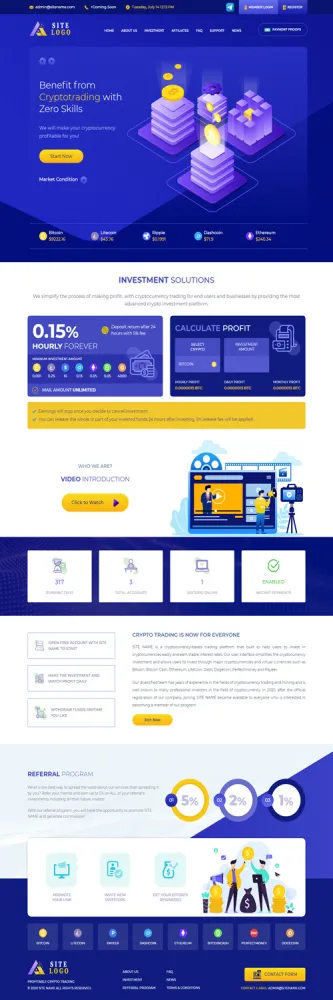 Investment Hyip Template ID - ZHRT235 demo Page 1