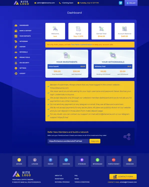 Investment Hyip Template ID - ZHRT235 demo Page 2