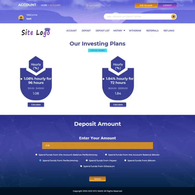 Investment Hyip Template ID - ZHRT237 demo Page 3