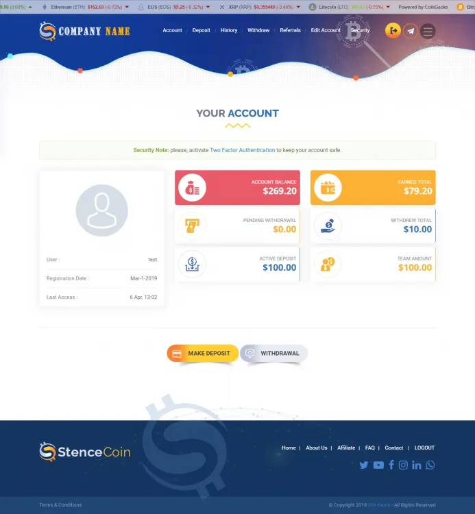 Investment Hyip Template ID - ZHRT24 demo Page 2
