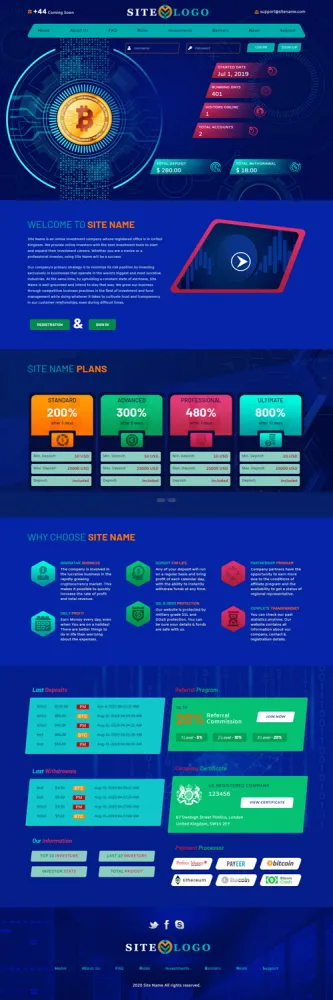 Investment Hyip Template ID - ZHRT241 demo Page 1