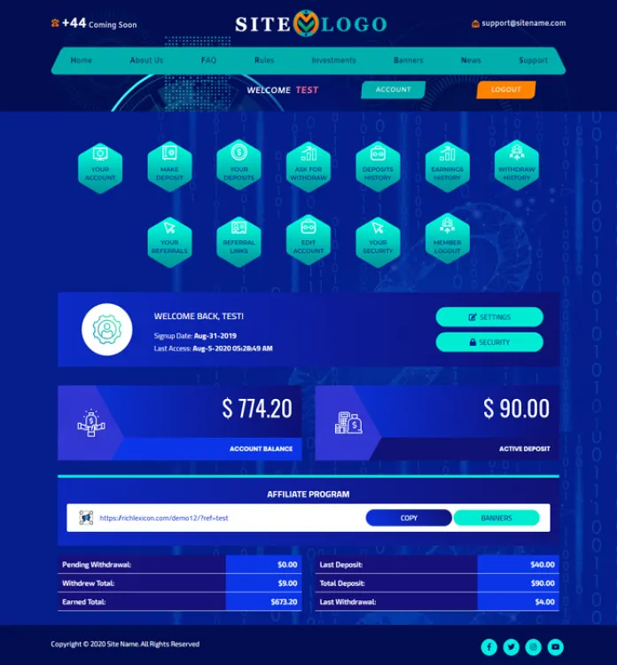 Investment Hyip Template ID - ZHRT241 demo Page 2