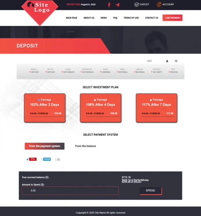 Investment Hyip Template ID - ZHRT242 demo Page 2