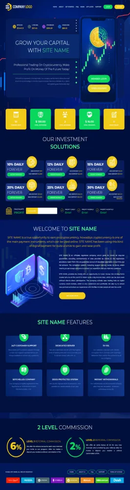 Investment Hyip Template ID - ZHRT243 Preview