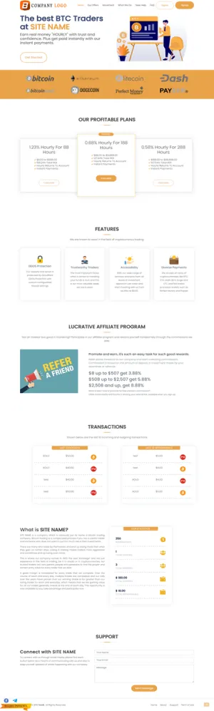 Investment Hyip Template ID - ZHRT246 Preview