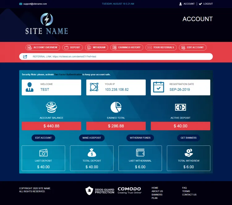 Investment Hyip Template ID - ZHRT247 demo Page 2