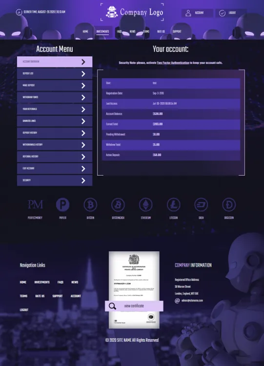 Investment Hyip Template ID - ZHRT248 demo Page 2