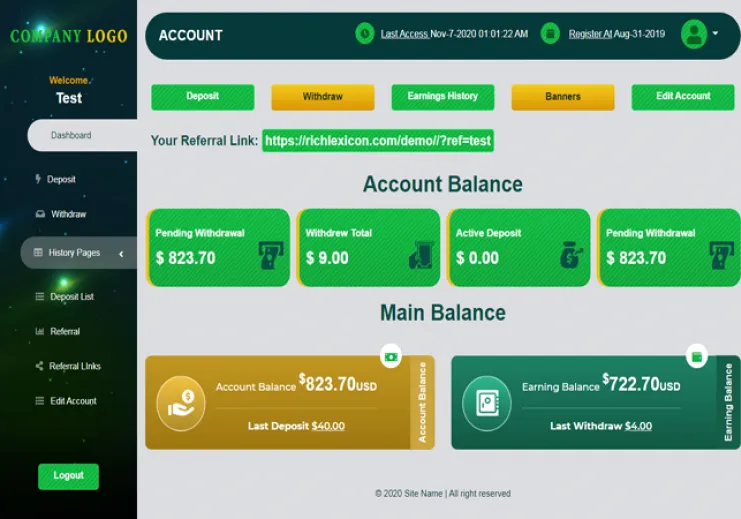 Investment Hyip Template ID - ZHRT250 demo Page 2