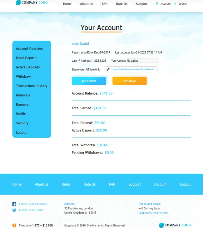 Investment Hyip Template ID - ZHRT251 demo Page 2