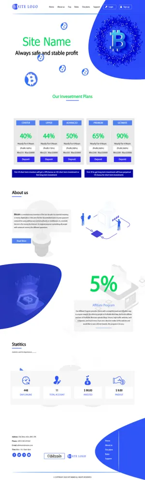 Investment Hyip Template ID - ZHRT253 Preview