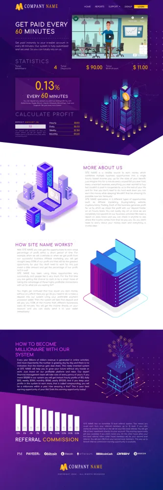 Investment Hyip Template ID - ZHRT254 Preview