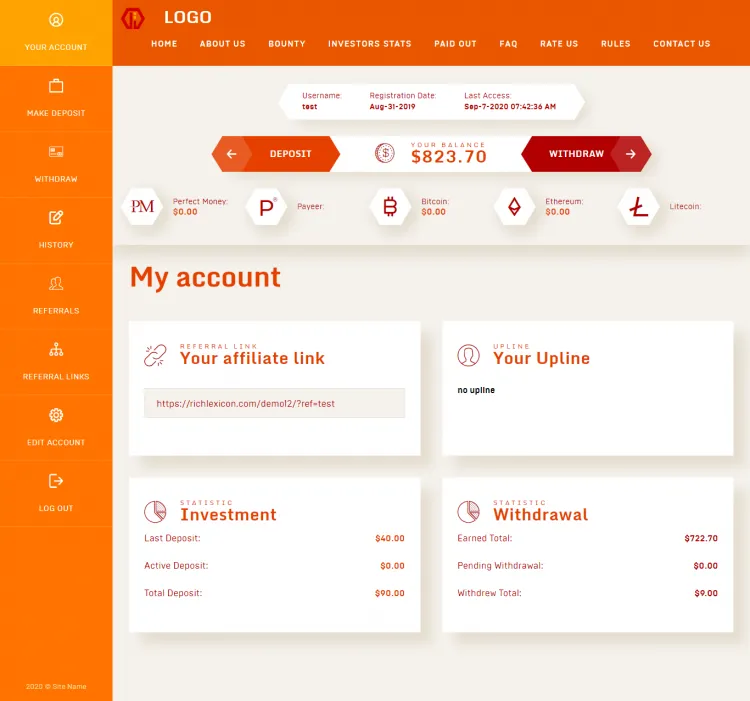 Investment Hyip Template ID - ZHRT256 demo Page 2