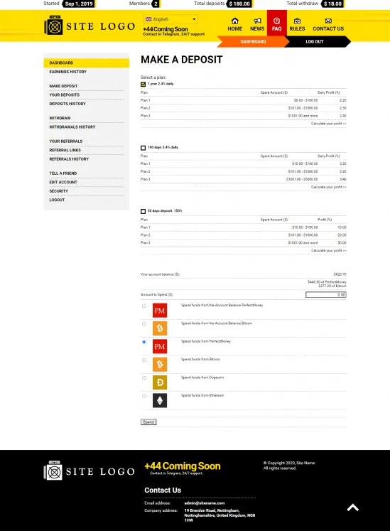 Investment Hyip Template ID - ZHRT258 demo Page 3