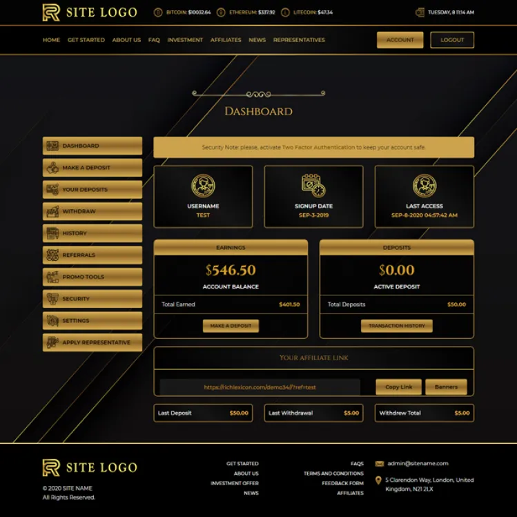 Investment Hyip Template ID - ZHRT259 demo Page 2