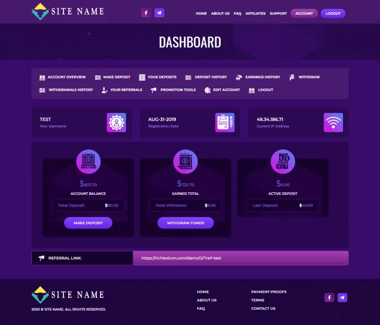 Investment Hyip Template ID - ZHRT262 demo Page 2