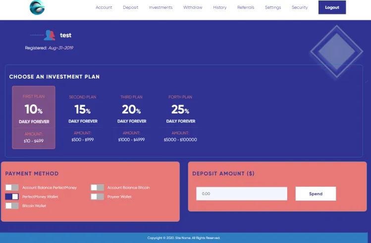 Investment Hyip Template ID - ZHRT263 demo Page 3