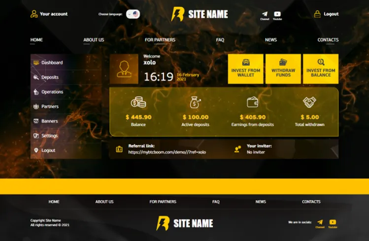 Investment Hyip Template ID - ZHRT266 demo Page 2