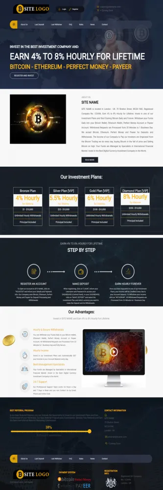 Investment Hyip Template ID - ZHRT268 Preview