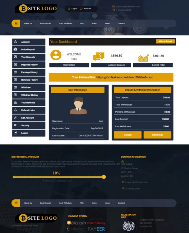 Investment Hyip Template ID - ZHRT268 demo Page 2
