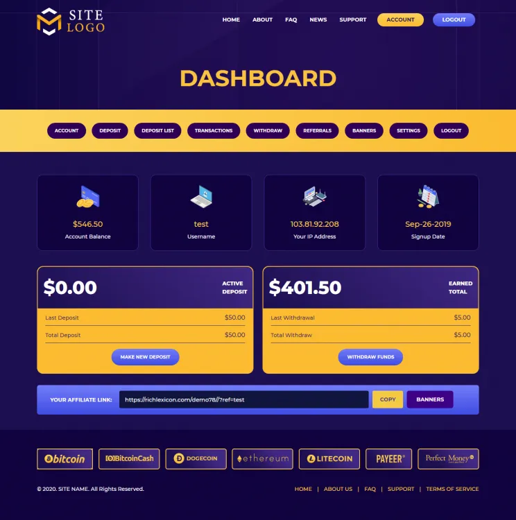 Investment Hyip Template ID - ZHRT269 demo Page 2