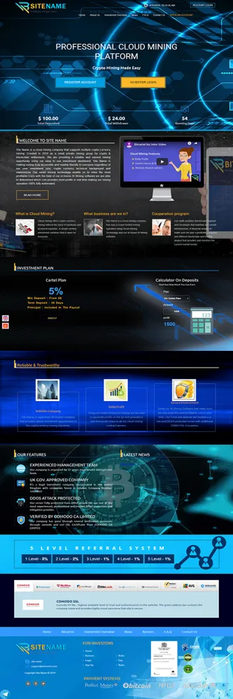 Investment Hyip Template ID - ZHRT27 Preview