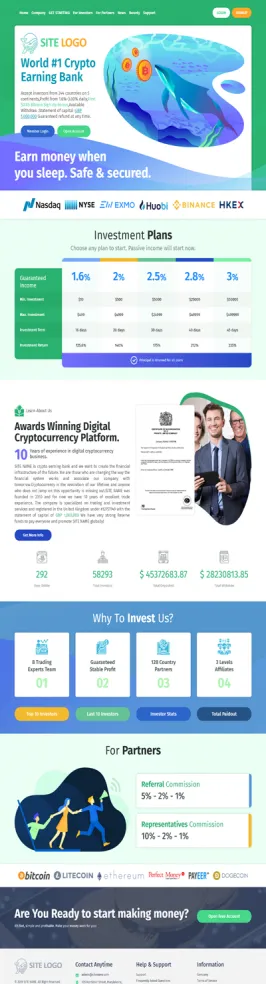 Investment Hyip Template ID - ZHRT275 demo Page 1
