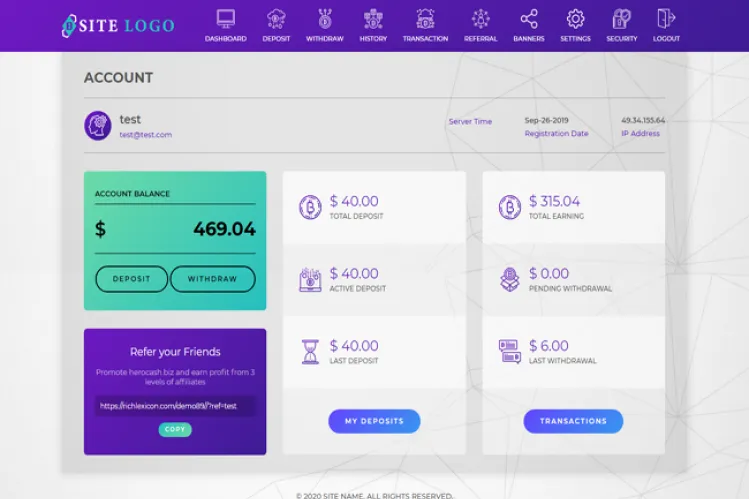 Investment Hyip Template ID - ZHRT276 demo Page 2