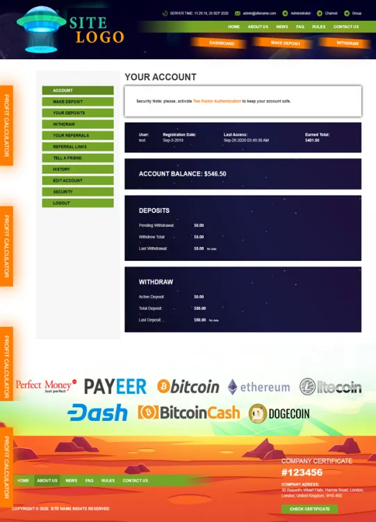 Investment Hyip Template ID - ZHRT278 demo Page 2