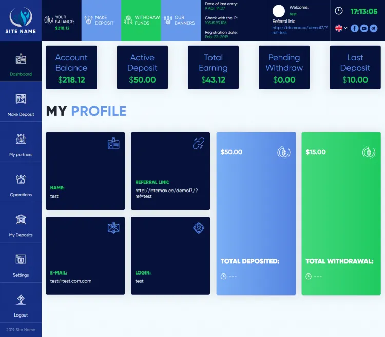Investment Hyip Template ID - ZHRT28 demo Page 2