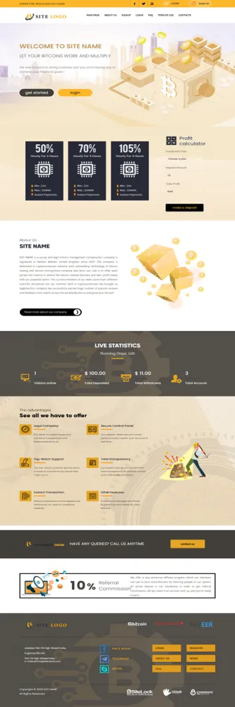 Investment Hyip Template ID - ZHRT286 Preview
