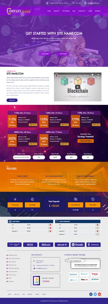 Investment Hyip Template ID - ZHRT29 Preview