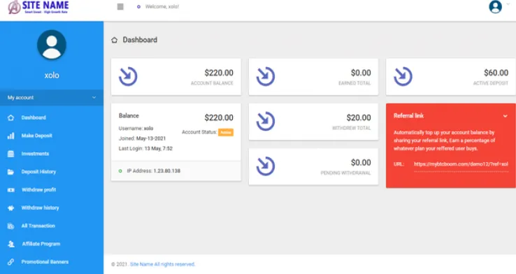 Investment Hyip Template ID - ZHRT292 demo Page 2