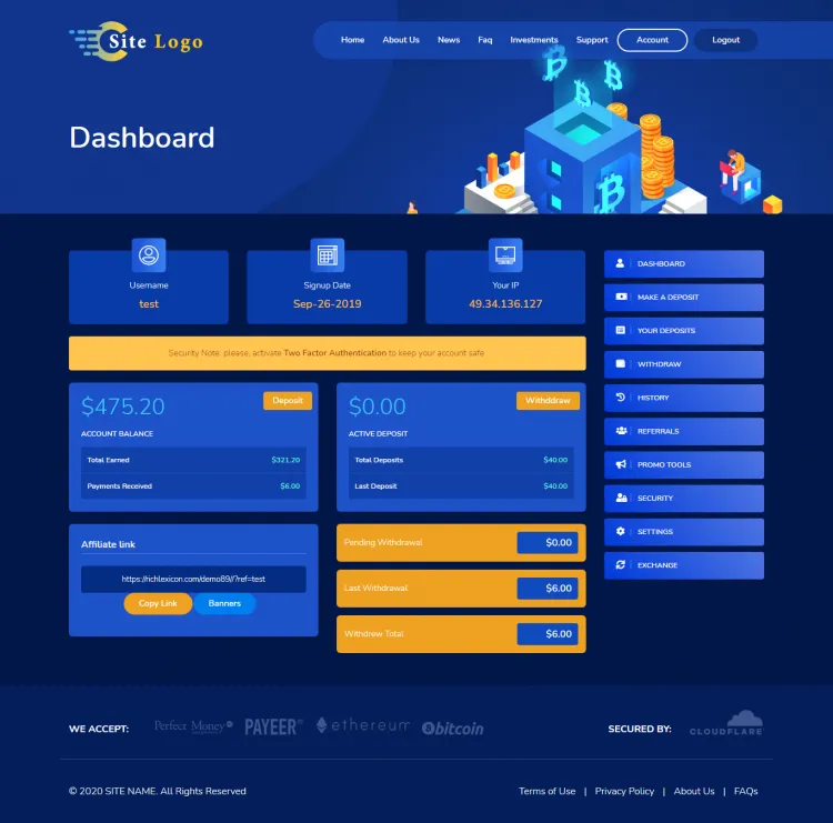 Investment Hyip Template ID - ZHRT293 demo Page 2