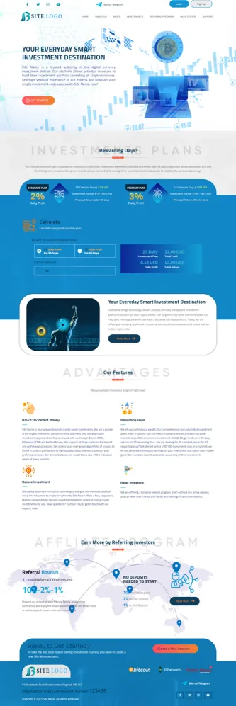 Investment Hyip Template ID - ZHRT294 Preview