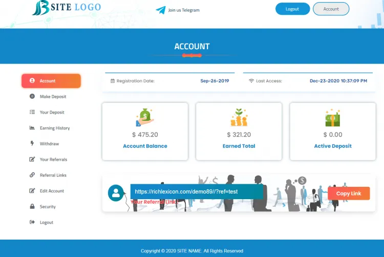 Investment Hyip Template ID - ZHRT294 demo Page 2