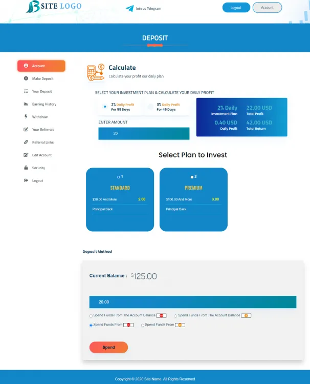 Investment Hyip Template ID - ZHRT294 demo Page 3