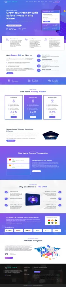 Investment Hyip Template ID - ZHRT295 Preview